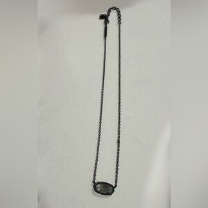 Kendra Scott Black And Iridescent Pendant Necklace
